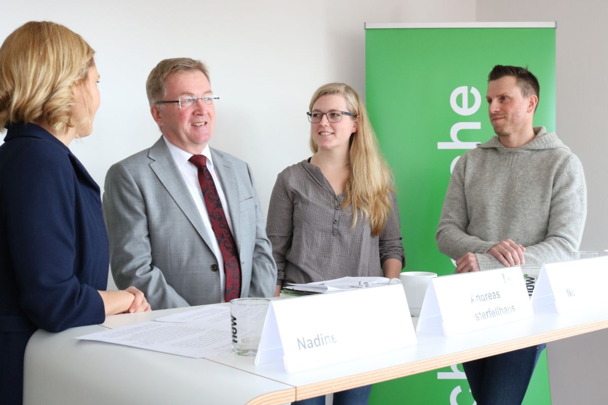 Nadine van Maanen, Andreas Westerfellhaus, Nora Wehrstedt, Jens Wackerhagen beim Pressegespräch
