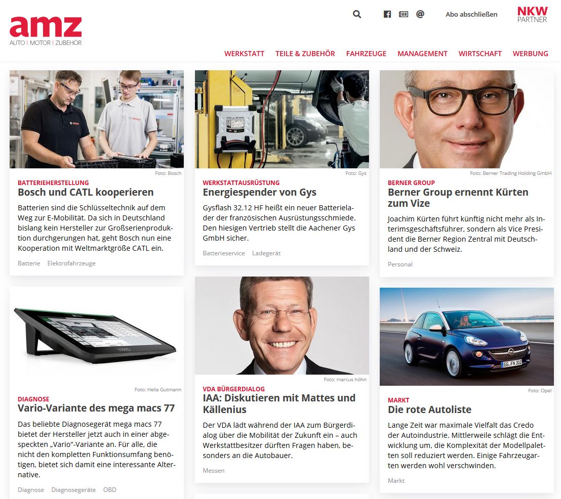 Der neue Web-Auftritt von amz.de