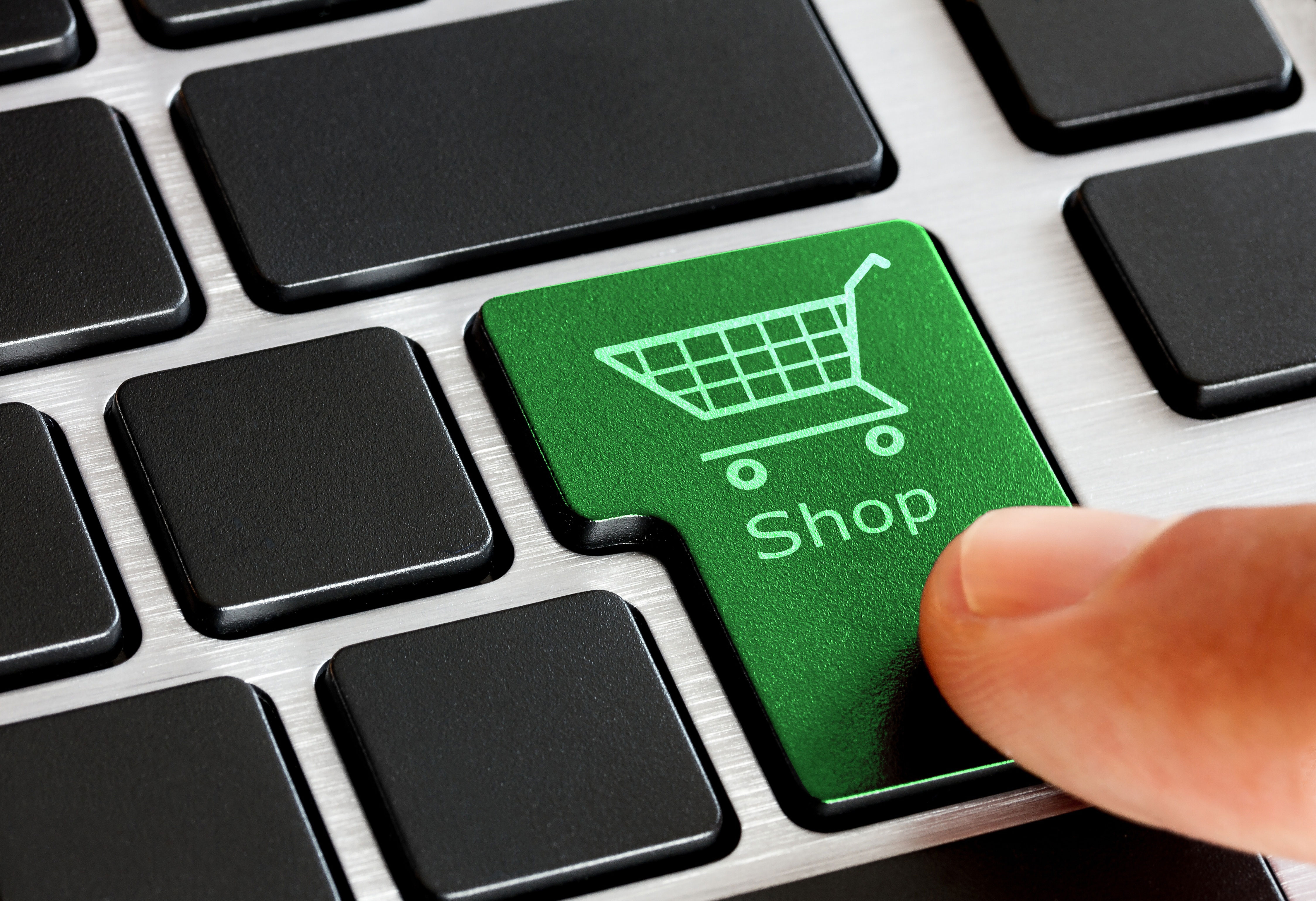 Tastatur mit Shopping-Symbol