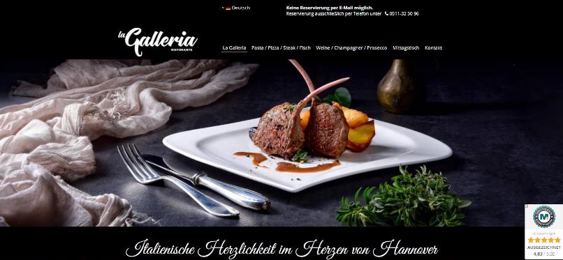 La Galleria Webseite La Galleria Webseite
